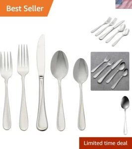 Mid-Century 45-Piece Stainless Steel Cutlery Set – Service for 8 & Serving Tools - Picture 1 of 9