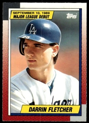 1990 Topps Major League Debut 1989 Darrin Fletcher Los Angeles Dodgers #38 - Image 1 of 2