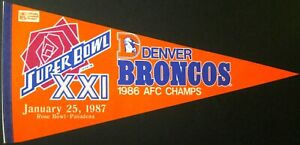 DENVER BRONCOS~1987 SUPER BOWL XXI AFC CHAMPIONS~30" PENNANT BRAND NEW CONDITION
