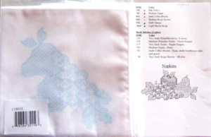 Herrschners "CORNUCOPIA FRUIT" gestempelt Kreuzstich 4er Set Servietten #21-8073 - Bild 1 von 2