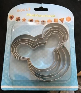 Edelstahl - 5er Set Micky Maus Form Ausstechformen ~ Brandneu! - Bild 1 von 2