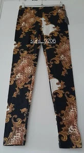 Forever Twenty One Forever 21 Chic Legging Long Black/Cream Paisley Design XS - Picture 1 of 1