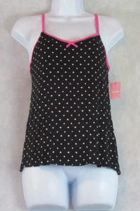 Jenni by Jennifer Moore Junior Heart-Print Camisole Pajama Top, Black, XS - Picture 1 of 4