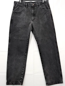 Rustler Men's Black Jeans Size 34 x 30 - (34 x 28.5) Regular Fit Straight Leg - Picture 1 of 11