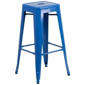 Bowery Hill Metal 30'' Backless Bar Stool in Blue - Picture 1 of 1