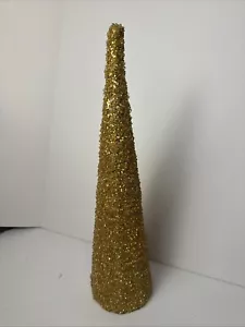 18 Inch Gold Bead Christmas Cone Tree - Picture 1 of 2