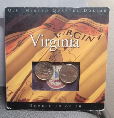  US Minted Quarter Dollar "Virginia" Uncirculated Set Number 10 Of 50 - Image 1 of 3