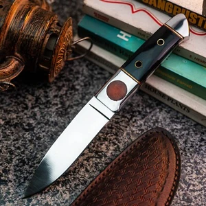 Wild Blades 8.6" Full Tang Hunting Knife Handmade EDC Damascus + Leather Sheath - Bild 1 von 12