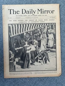 KING GEORGE V PRINCE EDWARD NEWSPAPER THE DAILY MIRROR 15th JULY 1911 VINTAGE - Picture 1 of 1