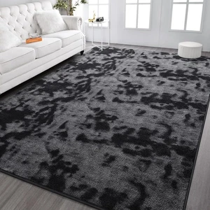Alfombra Kimicole Grande Lavable 7x10 Lavable Gris Oscuro Dormitorio Antideslizante - Imagen 1 de 11