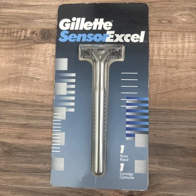 Afeitadora Gillette Sensor Excel de colección con mango de metal EE. UU. 1993 NUEVA NOS - Imagen 1 de 2