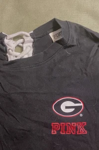 VICTORIA’S SECRET "PINK" GEORGIA BULLDOGS T-SHIRT DAMEN L Large BINDEBAND JERSEY - Bild 1 von 7