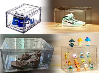 Transparent Magnetic Shoe Acrylic Storage Boxes Clear Organizer Modern Box - Image 1 of 4