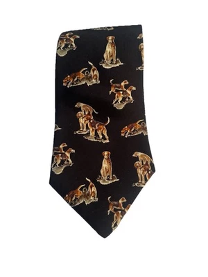 Corbata de colección Chaps Ralph Lauren perros de caza perro perdedor seda regalo de vacaciones Foto 1 de 4