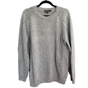 VTG Paul Stuart Raglan Sweater L Blue Cotton Preppy Grandpa Cozy Old Money ITALY - Picture 1 of 8