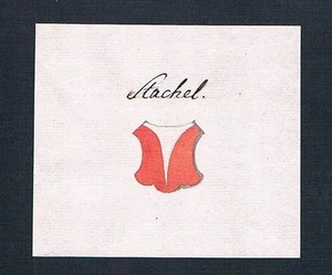 18. C. Sting Handwriting Manuscript Emblem Manuscript Coat of Arms - Picture 1 of 1