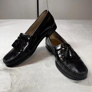 G.H. Bass Weejuns Shoes Men's Size 12 Black Leather Tassel Loafers Preppy Classy - Picture 1 of 9