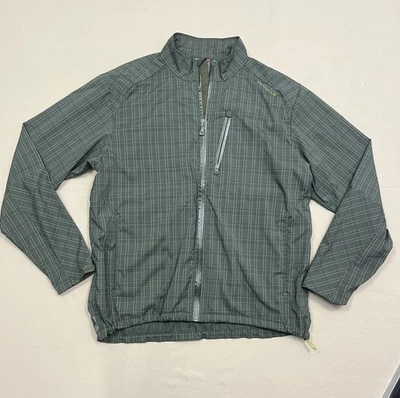 Chaqueta cortavientos Merrell Aeroblock verde a cuadros para mujer talla XL Foto 1 de 4
