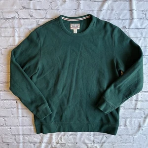Felpa uomo vintage anni 90 Lands' End Serious Sweats grande 42-44 maglione verde acqua - Foto 1 di 8