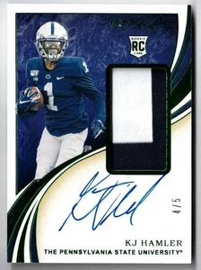 KJ Hamler RPA /5 Bills/Broncos ON CARD RC Jersey Patch auto - Picture 1 of 2