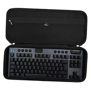 Custodia rigida portatile adatta per Logitech G915 TKL nera con cerniera luminosa - Foto 1 di 8