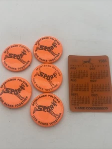 Vintage PA Sportsman's Hunting Club Membership Sport Buttons & 1986 Calendar - Picture 1 of 8