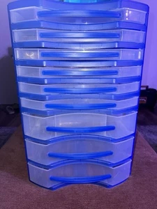 Jess Ware mit 9 SCHUBLADEN BASTELN SAMMELALBUM AUFBEWAHRUNGSWAGEN BLAU Kunststoff Organisation - Bild 1 von 13