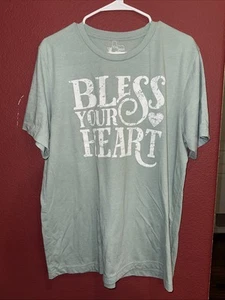 “Bless Your Heart” Blue Women’s Tshirt XL - Picture 1 of 3