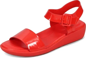 Hush Puppies Women's Brite Jells Quarter Strap Wedge Sandal, Fiesta Red, 10 - Picture 1 of 6