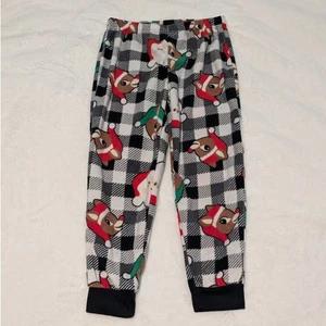 Schwarz karierte Weihnachts Nachtwäsche Kinder Hose Größe S (6/6X) - Bild 1 von 5