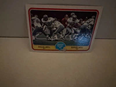 SUPER BOWL XII 1981 Fleer Card #68 COWBOYS Vs BRONCOS Dorsett ROGER STAUBACH HOF - Image 1 of 2