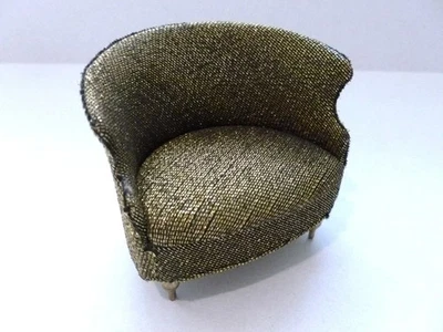 Идеальный миниатюрный принцесса фантазии кукольный домик мебель золотой металлический барабан стул - Изображение 1 из 4