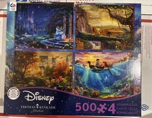 Rompecabezas Thomas Kinkade Disney 4 en 1 paquete múltiple 500 piezas nuevo - Imagen 1 de 1