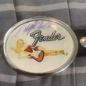 Jeff Beck Autographed Fender Belt Buckle - Picture 1 of 3