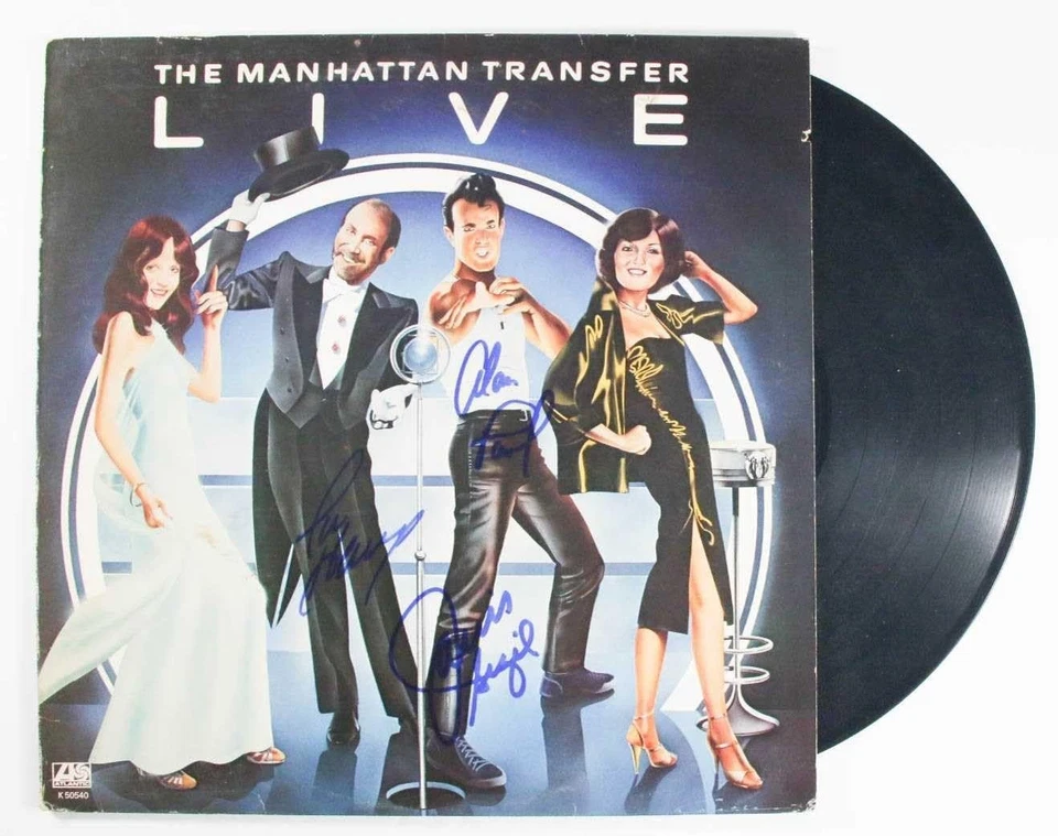 Manhattan Transfer Band Signed Autographed "Live" Record Album - Image 1 of 1