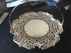 Vintage Gorham sterling silver 10" serving/decorative plate with folding handle - Picture 1 of 7