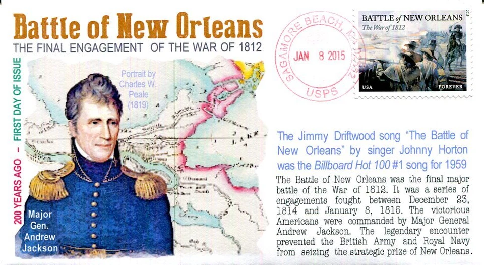 COVERSCAPE computer generated 200th anniversary of Battle of New Orleans U/O fdc - Image 1 of 1