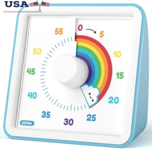 Visual Timer Kids Pomodoro Countdown Silent Operation Classroom Kitchen Durable - Picture 1 of 8