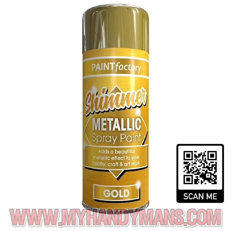 Gold Metallic Spray Paint 200ml use on metal, wood and concrete - Image 1 of 1