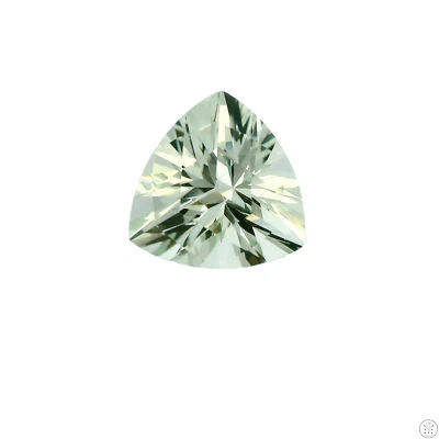 4.75 carat Natural Prasiolite Quartz 12 mm Trillion Faceted Gemstone Loose - Image 1 of 4