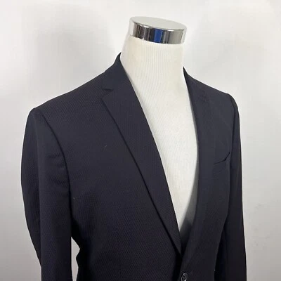 Abrigo Deportivo Topman 44R Calce Ajustado Negro Rojo Tejido Mezcla Poliéster Un Botón Ventilado Foto 1 de 4