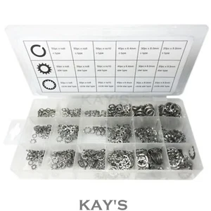 Spring and Star Washers 720 Piece Assortment Internal External Shake Proof Steel - Picture 1 of 5