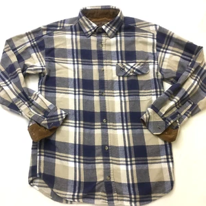 LEGENDARY WHITETAILS FLANNEL Hemd Herren M blau kariert Cord Flip Cuffs Jagd - Bild 1 von 19