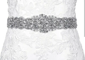 Lovful Bridal Crystal Rhinestone Braided Wedding Dress Sash Belt - Picture 1 of 6