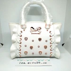 Samantha Vega 2WAY Bolso de Mano de Hombro Con Cordones Corazón Bijou Mini Blanco Japón Nuevo - Imagen 1 de 19
