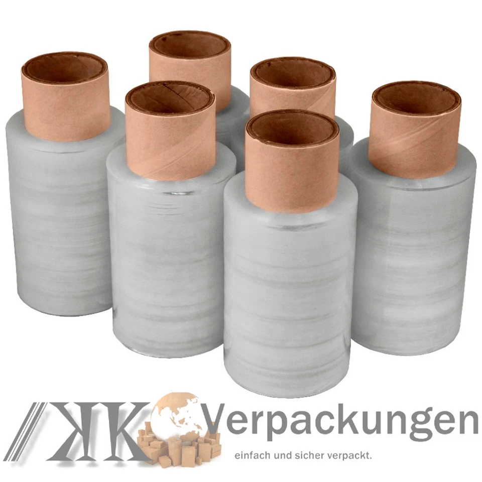 KK VERPACKUNGEN © 10 x Stretchfolie mini 20 my 100mm 150 m transparent