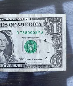 Trinary Fancy Serial Number Note - Series 2017A $1 One Dollar Bill - Triple 0's - Picture 1 of 3