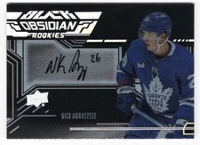 2022-23 UD Black Obsidian Rookie Scripts Autograph #ORS-NA Nick Abruzzese