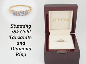 Wunderschöner 18kt Gold Tansanit & Diamant Ring von Iliana verpackt mit Zertifikat - Bild 1 von 8