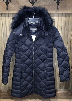 Abrigo Parka Kenneth Cole Reaction Diamante Acolchado 17KMD570 Talla Pequeña Nuevo Foto 1 de 4